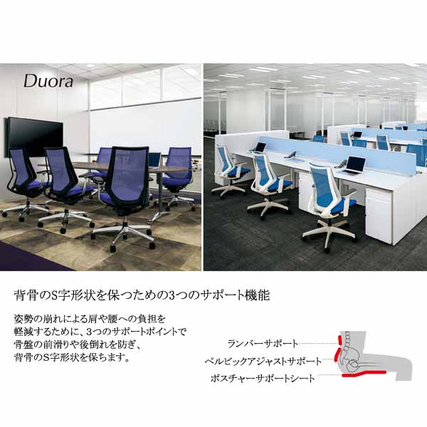 コクヨ(KOKUYO) オフィスチェアー Duora(デュオラ) メッシュタイプ 樹脂脚 ブラック (ホワイトフレーム) ハイバック 肘なし (ランバーサポート付き)  CR-G3020E1|オフィス家具やオフィス用品ならオフィス家具通販のカグサポ