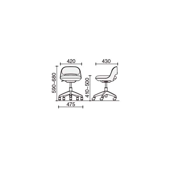 コクヨ(KOKUYO) 医療施設用家具(診察室) ココット 患者用イス(ブラックシェル) レザー CR-G542E6|オフィス家具やオフィス用