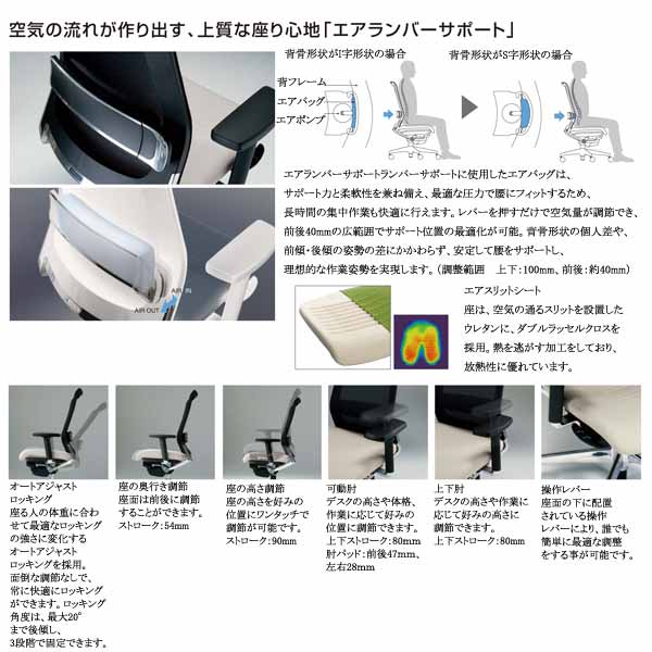 コクヨ(KOKUYO) オフィスチェアー AIRFORT(エアフォート) ヘッドレスト