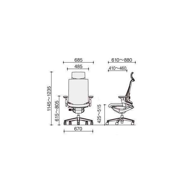 KOKUYO コクヨ品番 CR-GA2502E6GMT5-V オフィスチェア インスパイン ハイバック肘無 W680xD605xH985 インスパイン  オフィスチェア