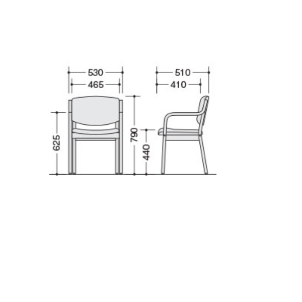 ナイキ(NAIKI) 高齢者福祉施設用家具 木製チェアー肘付 E205|オフィス