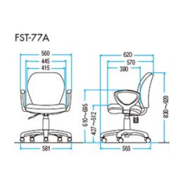 TOKIO 事務イス FST-77 ブラック マット