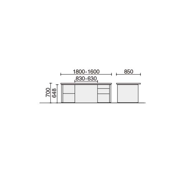 コクヨ(KOKUYO) 役員室用家具 マネージメント S220シリーズ 両袖デスク