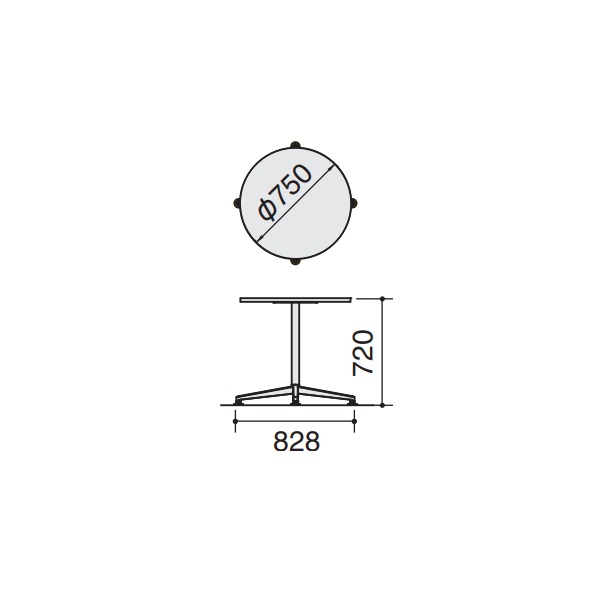 コクヨ(KOKUYO) ミーティングテーブル JUTO(ジュート) 単柱脚 円形天板 