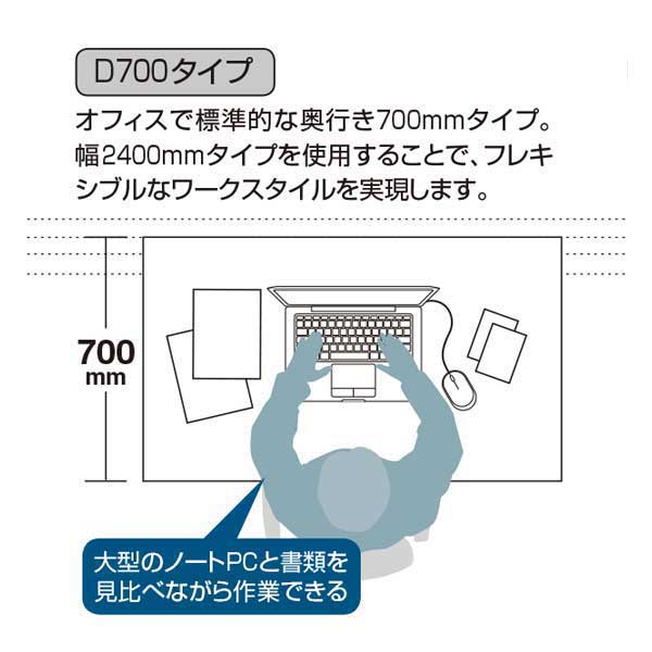 コクヨ(KOKUYO) iS(アイエス)デスクシステム ロング袖デスク W1400 