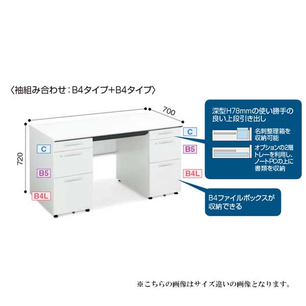 コクヨ(KOKUYO) iS(アイエス)デスクシステム 両袖デスク（B4タイプ 