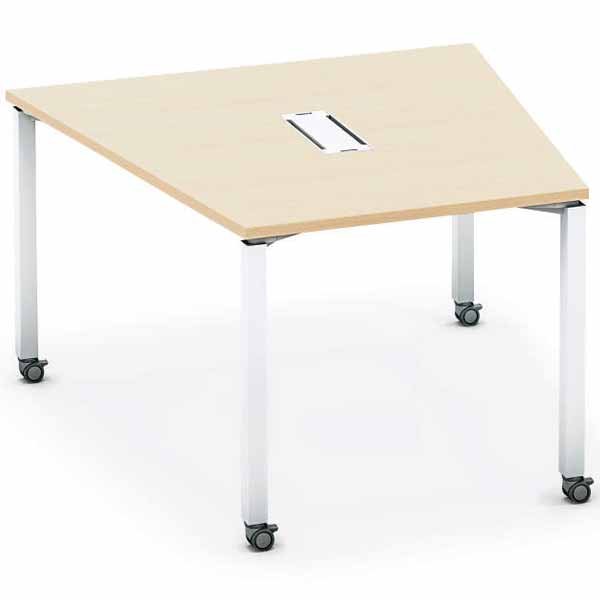 コクヨ(KOKUYO) WORKFIT(ワークフィット) W1220×D1185 ミーティング用テーブル 台形テーブル (配線ボックス付き