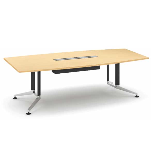 コクヨ(KOKUYO)会議用テーブル WT-300シリーズ (ボード形天板 メラミン) ポリッシュ脚 配線付き W2400×D1200×