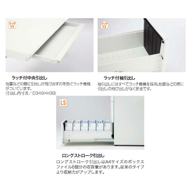 ナイキ(NAIKI) 事務用デスク(XEHH型) ホワイト 片袖デスク(下段