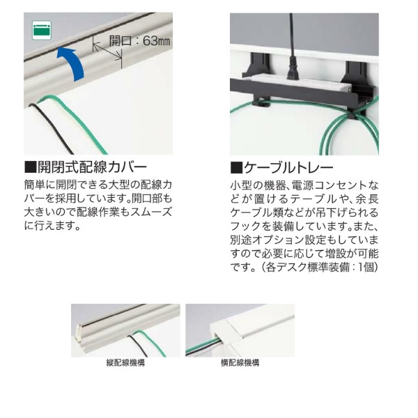 ナイキ(NAIKI) 事務用デスク(XEHH型) ホワイト 平デスク(引出し無し